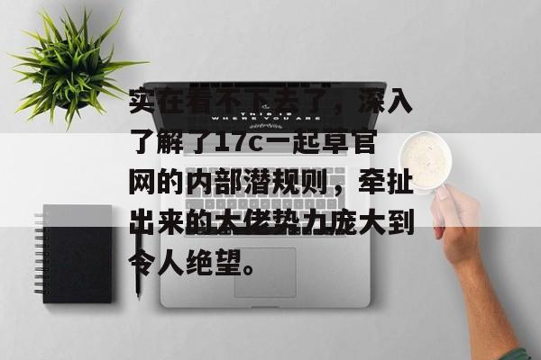实在看不下去了，深入了解了17c一起草官网的内部潜规则，牵扯出来的大佬势力庞大到令人绝望。